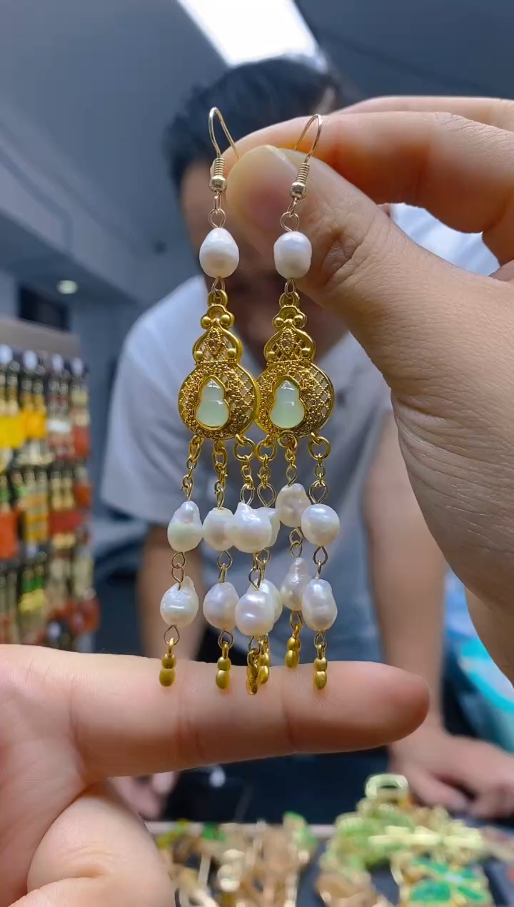 【闪购商品】淡水珍珠耳饰合金198珍珠饰品