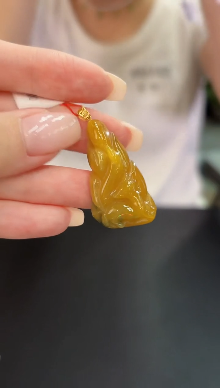 翡翠18K金镶嵌颈饰 缅料A货/支持复检/一件