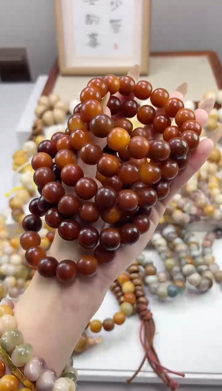 手串菩提根/象牙果e89爱马仕橙干磨苹果13*14mm手串
