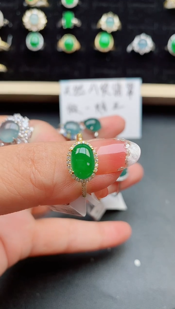 【闪购商品】翡翠戒指银S925镶嵌50800