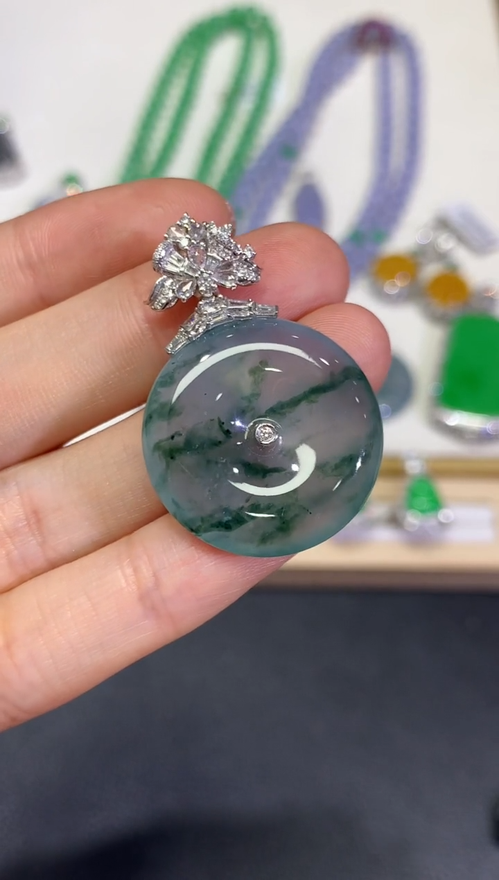 【闪购商品】翡翠颈饰18K金镶嵌团购34