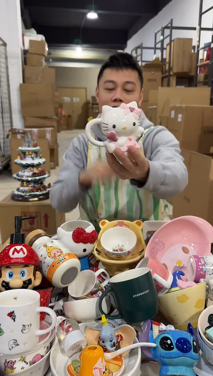 瓷片原盒kt猫天使杯杯杯