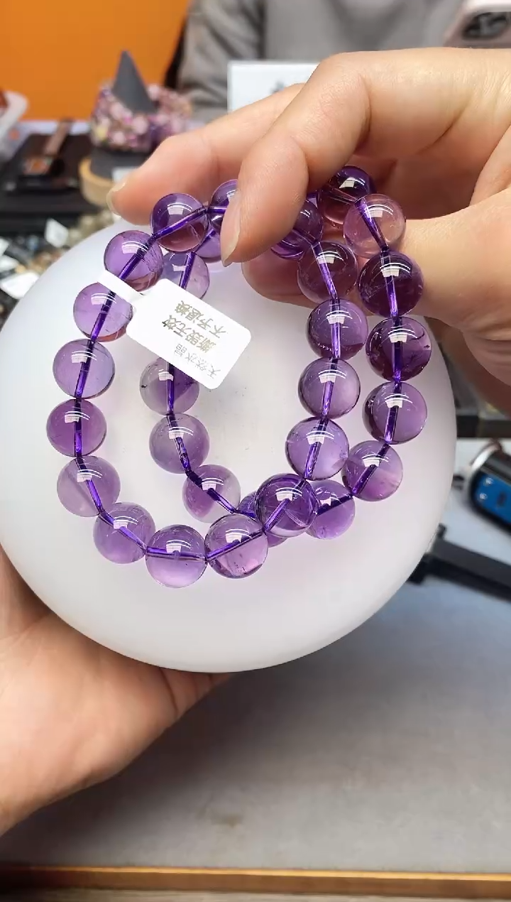 【闪购商品】水晶手链未镶嵌b92 紫水晶13mm 多样性发其一