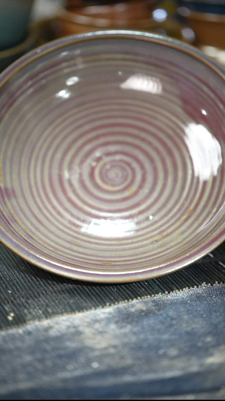 浪鬼家釉绘柴烧宁盘