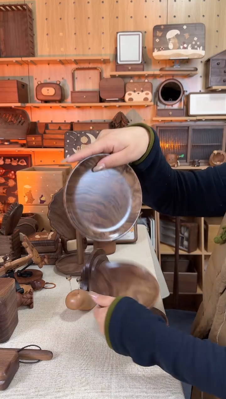 木北美黑胡桃中号老料碟子