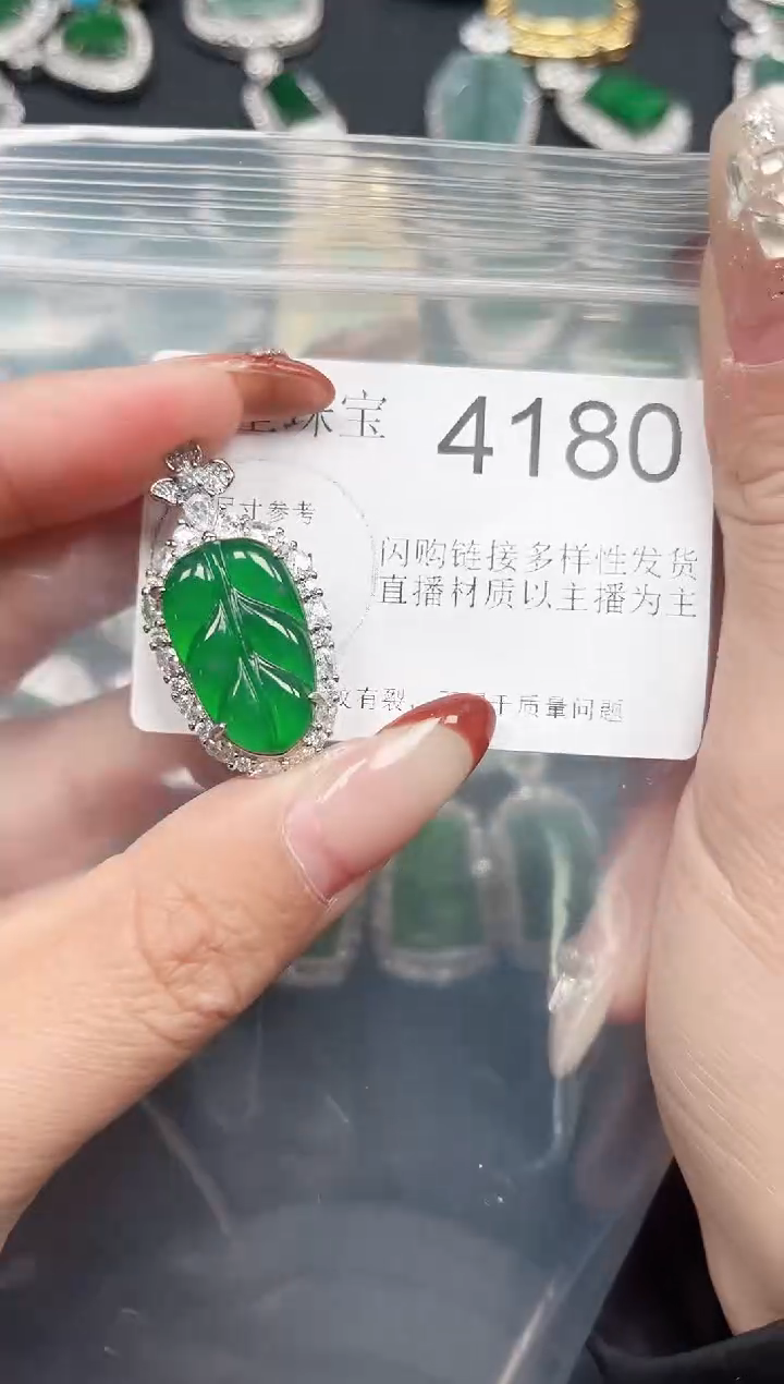 【闪购商品】翡翠颈饰未镶嵌送皮绳4180