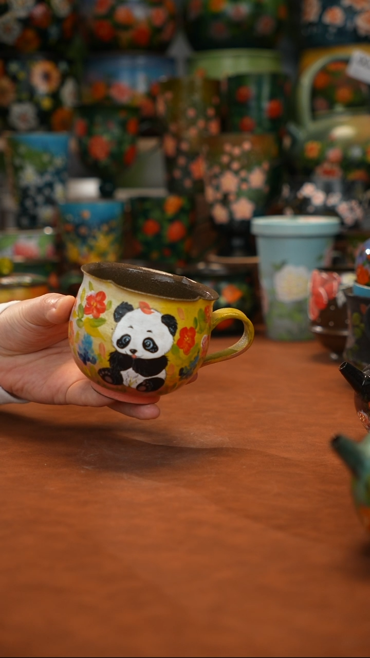 紫砂油画   釉下彩   杯子