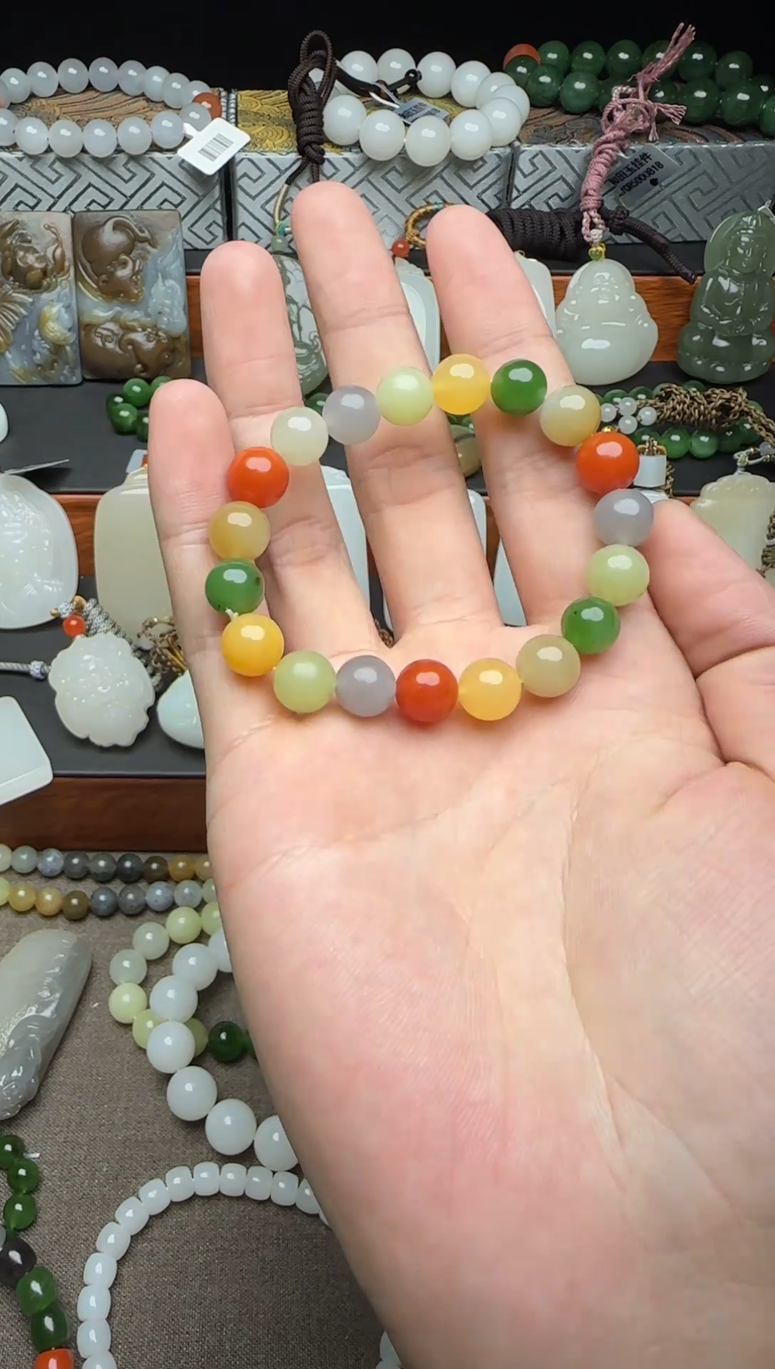 【闪购商品】和田玉手链未镶嵌和田玉多宝手串