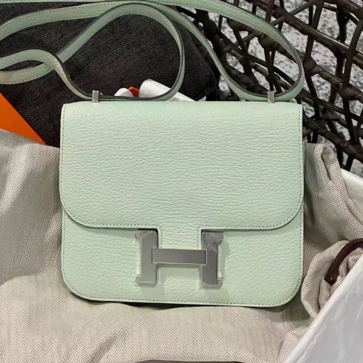 95新 Hermes/爱马仕 康康19单肩包/气泡绿B刻/250726VCXCX01