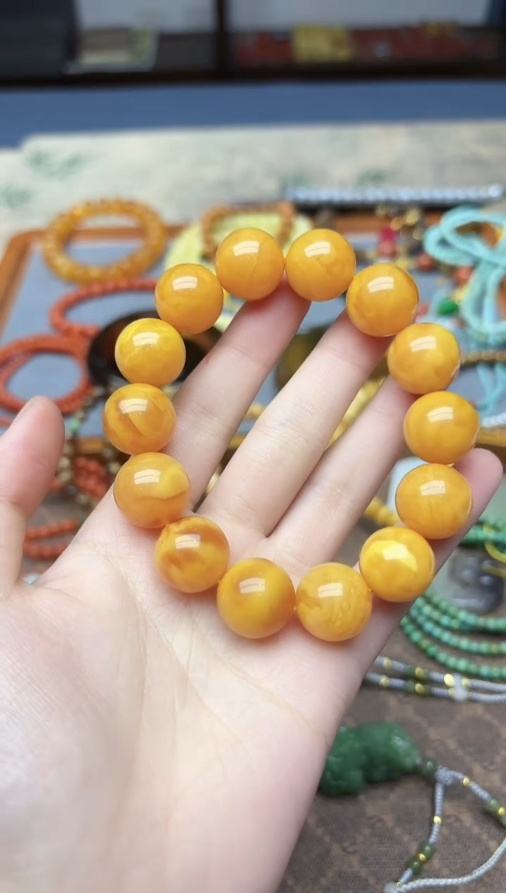 裸石蜜蜡未镶嵌蜜蜡手串16mmYN