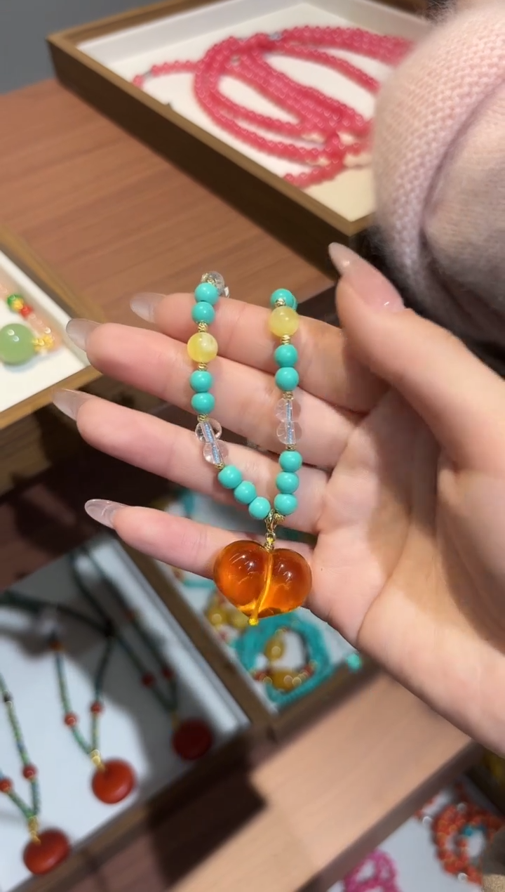 血珀颈饰未镶嵌DIY款M901