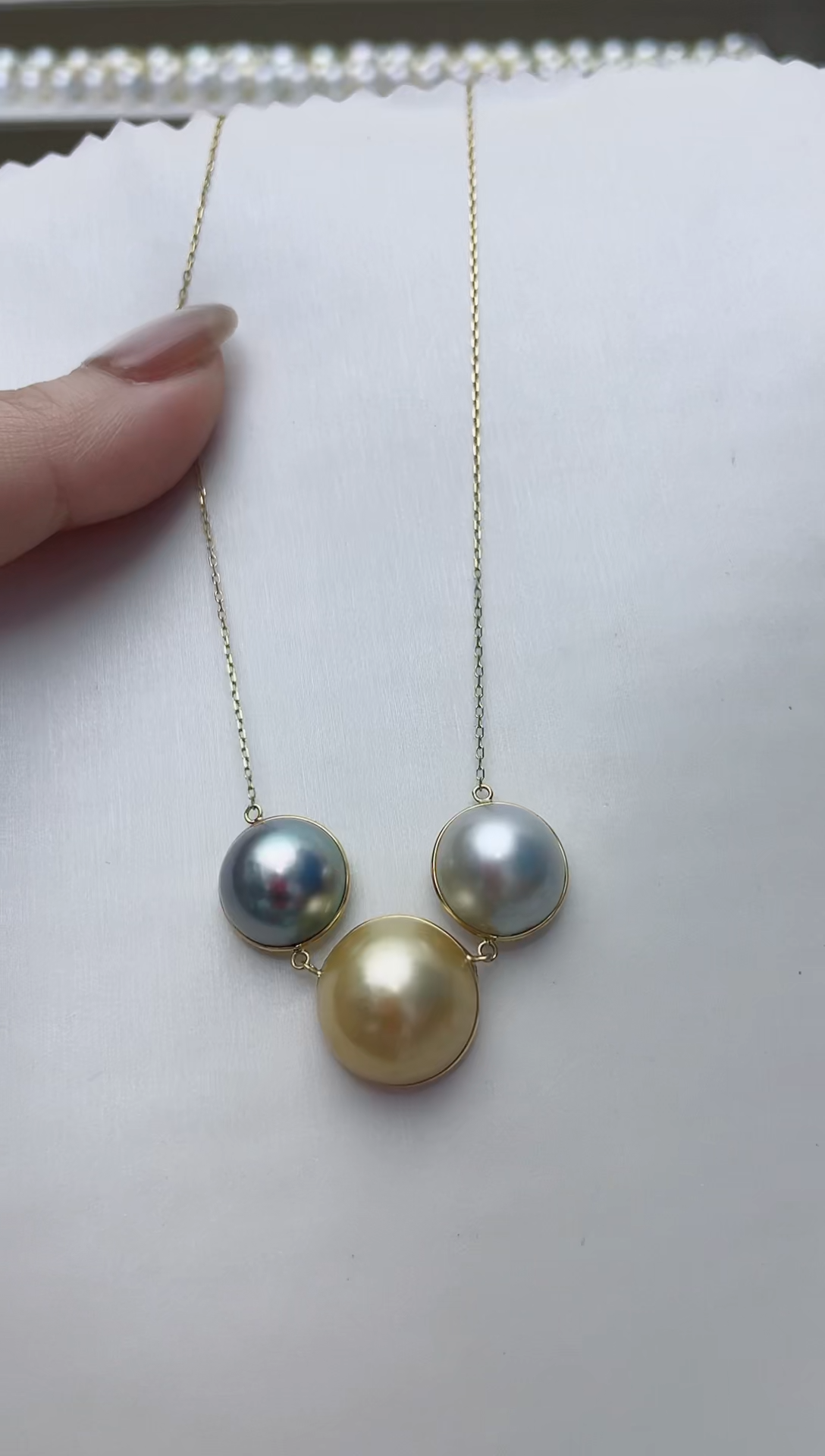 【闪购商品】拼合珍珠（马贝珠）颈饰18K金镶嵌A65