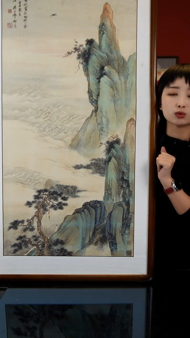 版画青绿山水图125*65