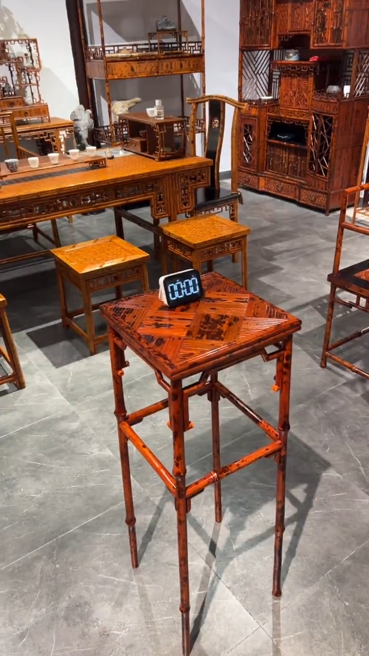 竹匹****薯湘妃竹听琴图花几宋式