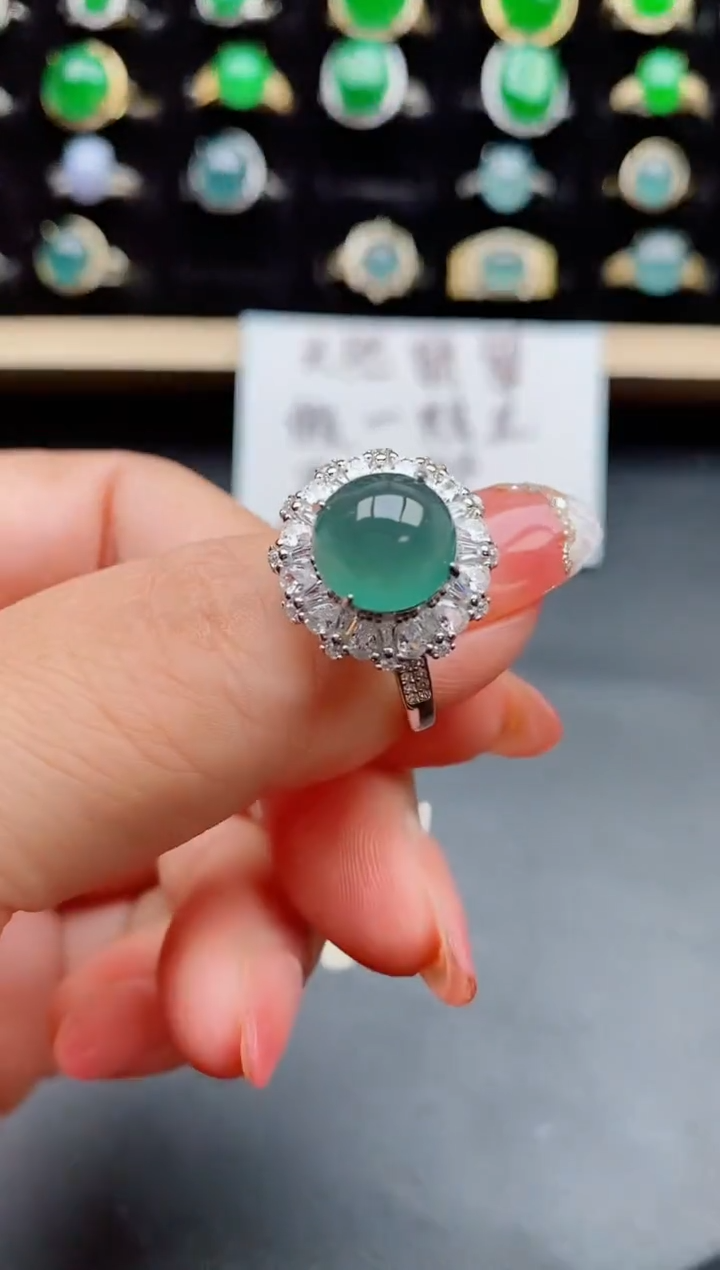 【闪购商品】翡翠戒指银S925镶嵌21212