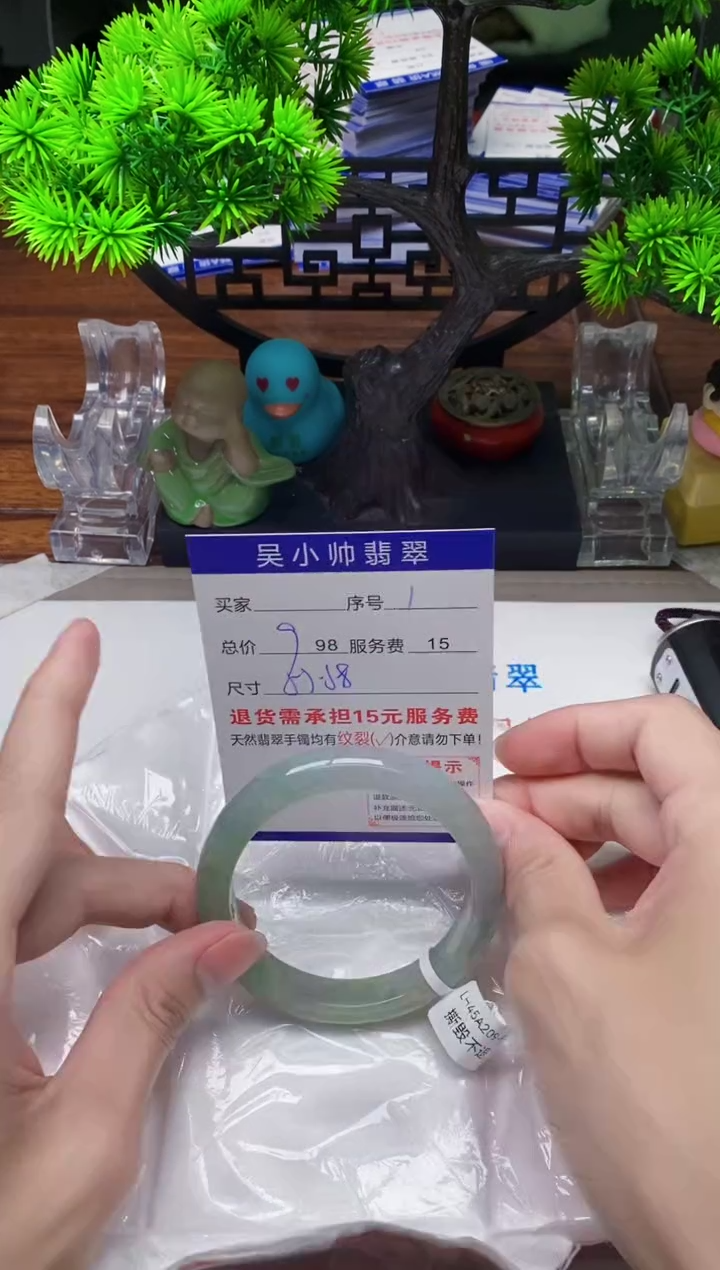 【闪购商品】翡翠手镯未镶嵌1天然A货翡翠需包容瑕疵，介意慎拍