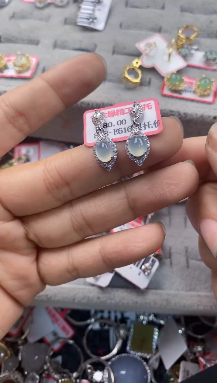 银S925镶嵌戒指翡翠1010---2