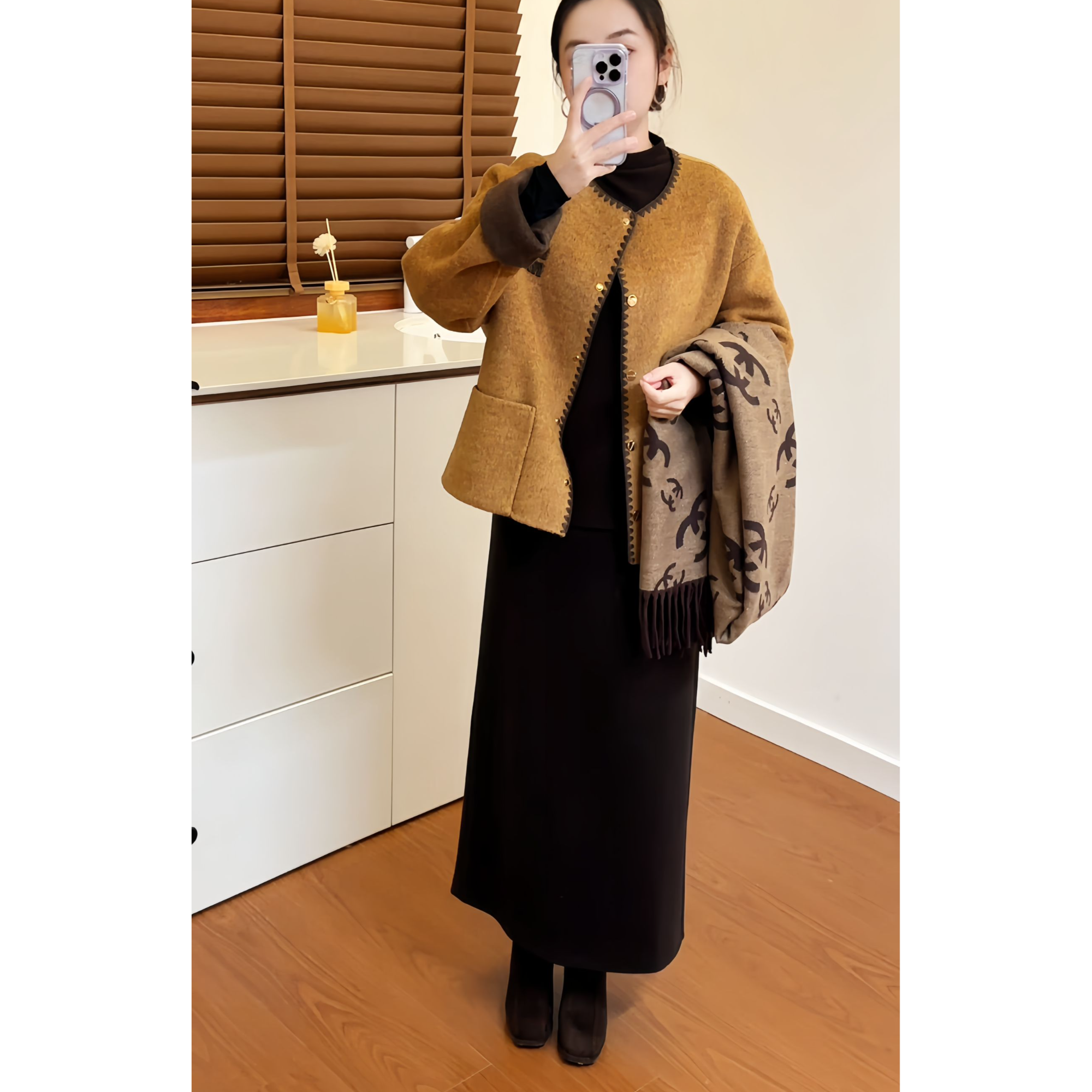 【女神显瘦羊毛直筒裙】25508