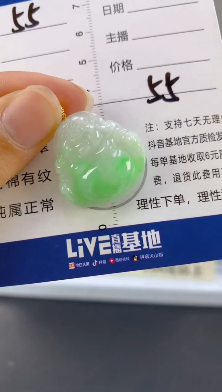 【闪购商品】翡翠颈饰18K金镶嵌天然A货翡翠