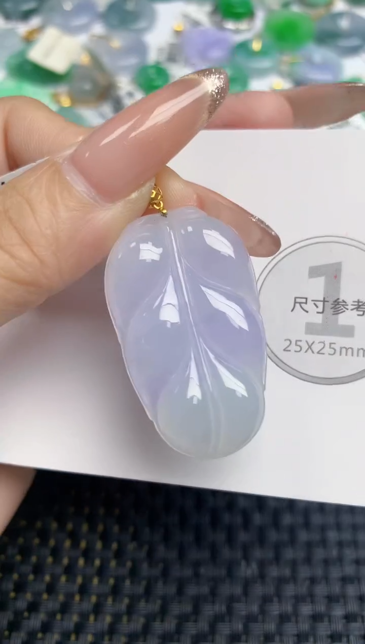 颈饰18K金镶嵌翡翠天然缅甸A货翡翠百元以上9元证书费自理