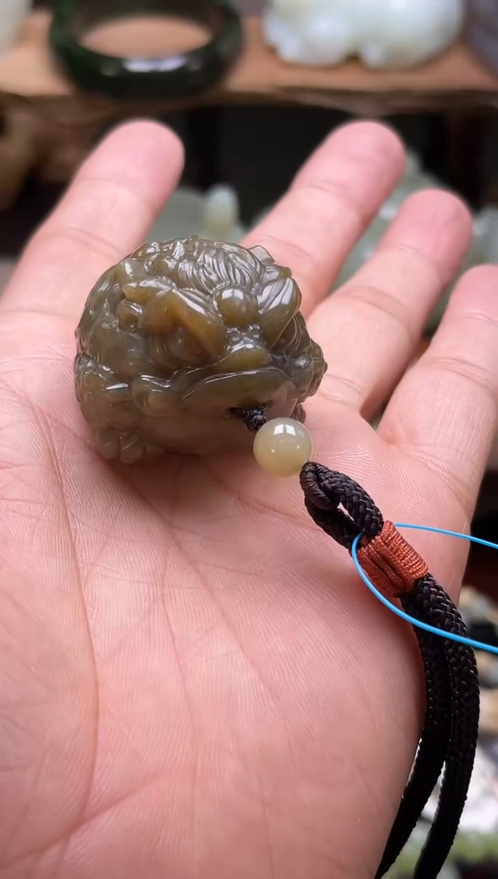 【闪购商品】和田玉吊坠未镶嵌且末糖 金蟾9004255