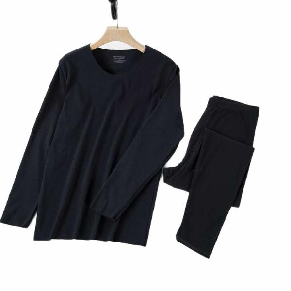 宜爱家男士恒温亲肤内衣套装-黑灰-XL