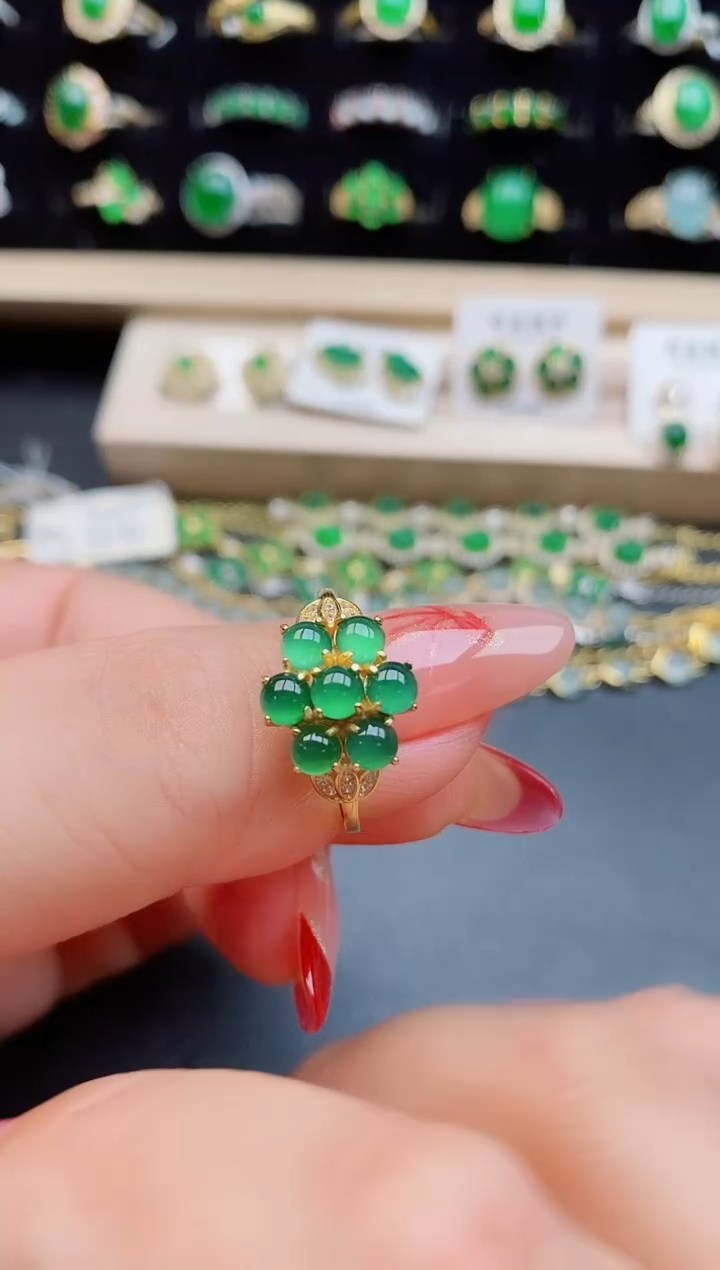 【闪购商品】翡翠戒指银S925镶嵌5080505