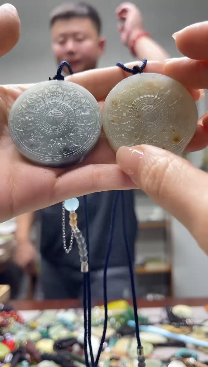 未镶嵌岫玉颈饰多样性发货其中发一