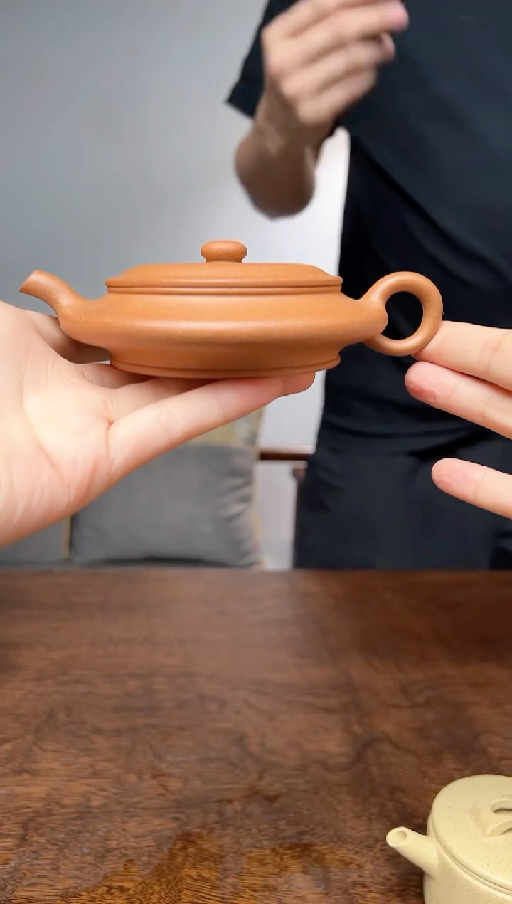 茶壶紫砂花块虚扁茶壶