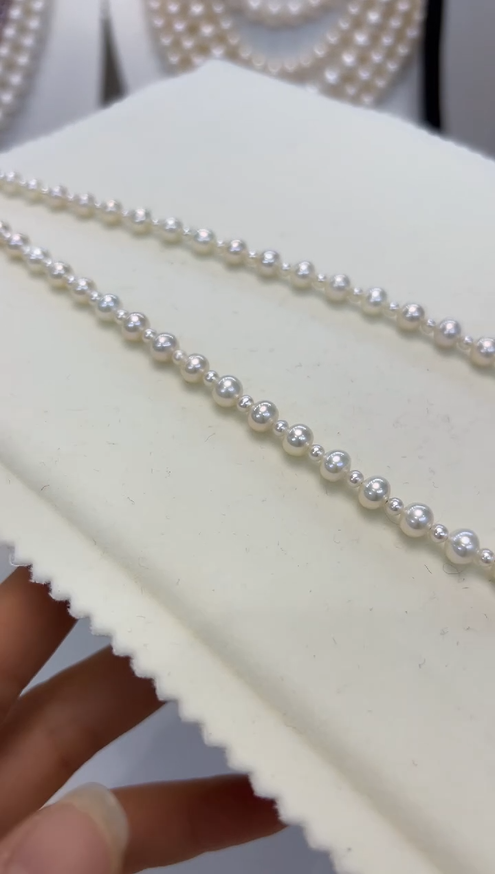 【闪购商品】淡水珍珠颈饰银S925镶嵌大小珠项链