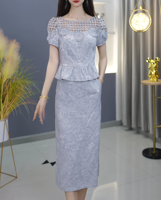 【套装定制】B1230上衣套裙优雅气质时尚减龄休闲显瘦夏季收腰