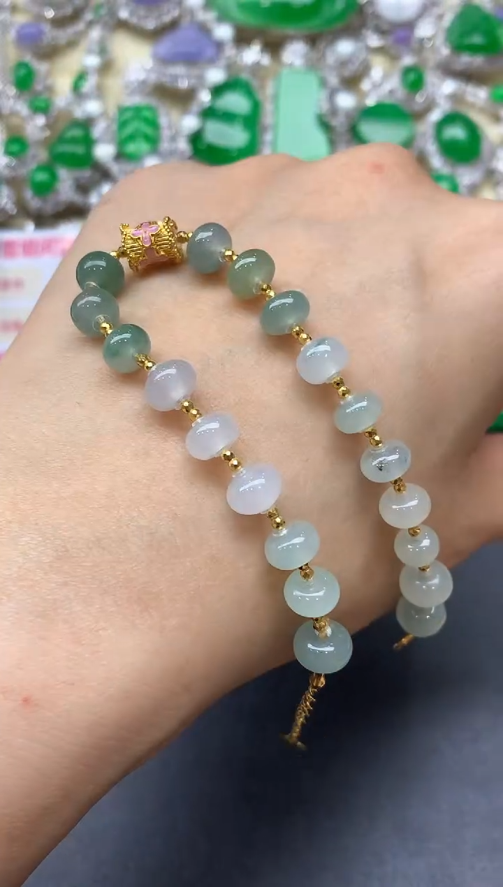 18K金镶嵌手链翡翠149-中国好珍宝