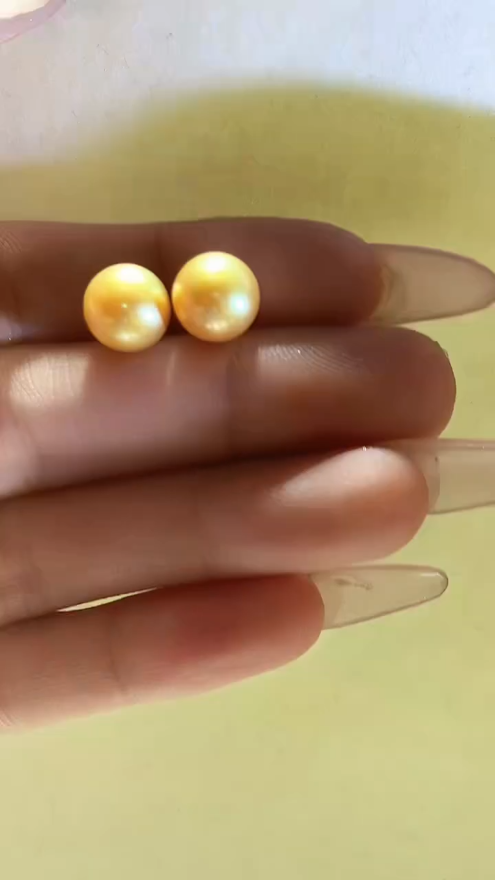 【闪购商品】海水珍珠耳饰18K金镶嵌金珠耳钉ZZJ