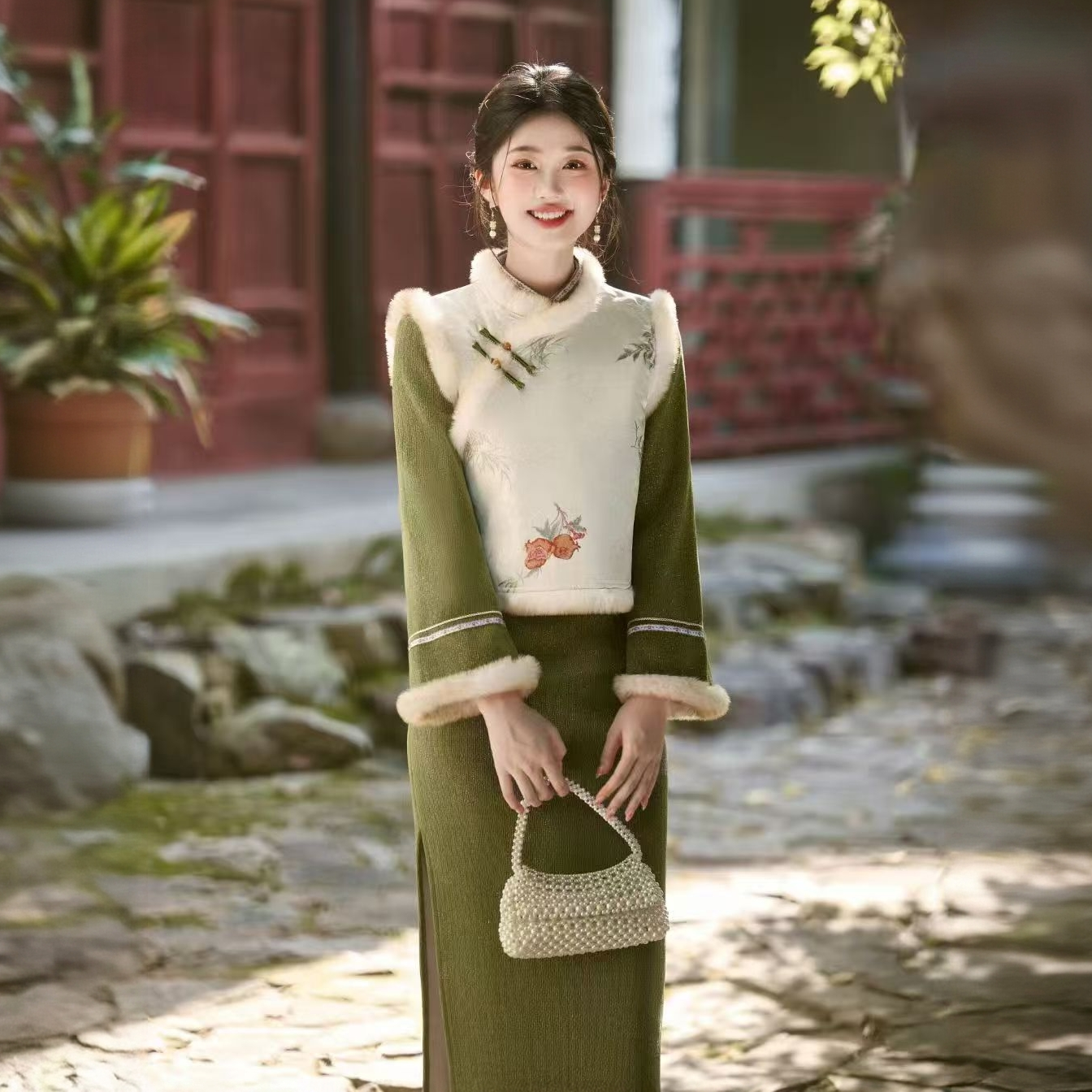 苏故里【星霜满袖】新款加绒加厚拜年服改良版旗袍日常红色百搭气质