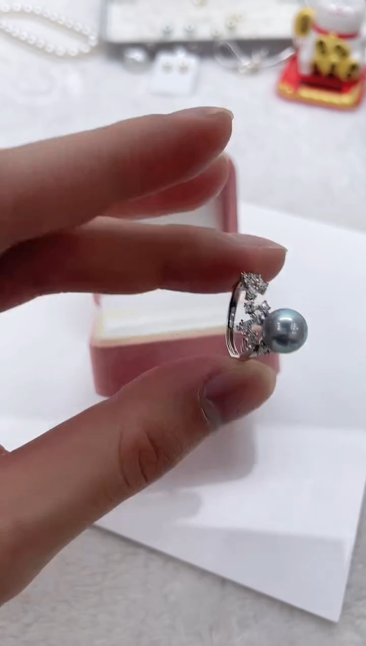【闪购商品】海水珍珠戒指银S925镶嵌海水珍珠戒指