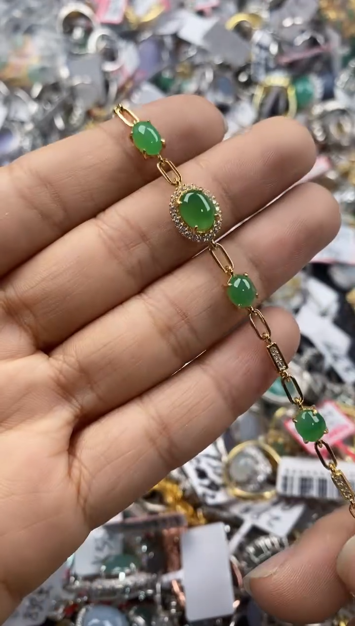 银S925镶嵌戒指翡翠2222----6