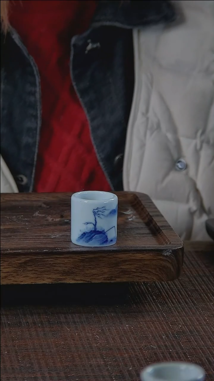 【闪购商品】折葵非器手工手绘钓鱼盖置