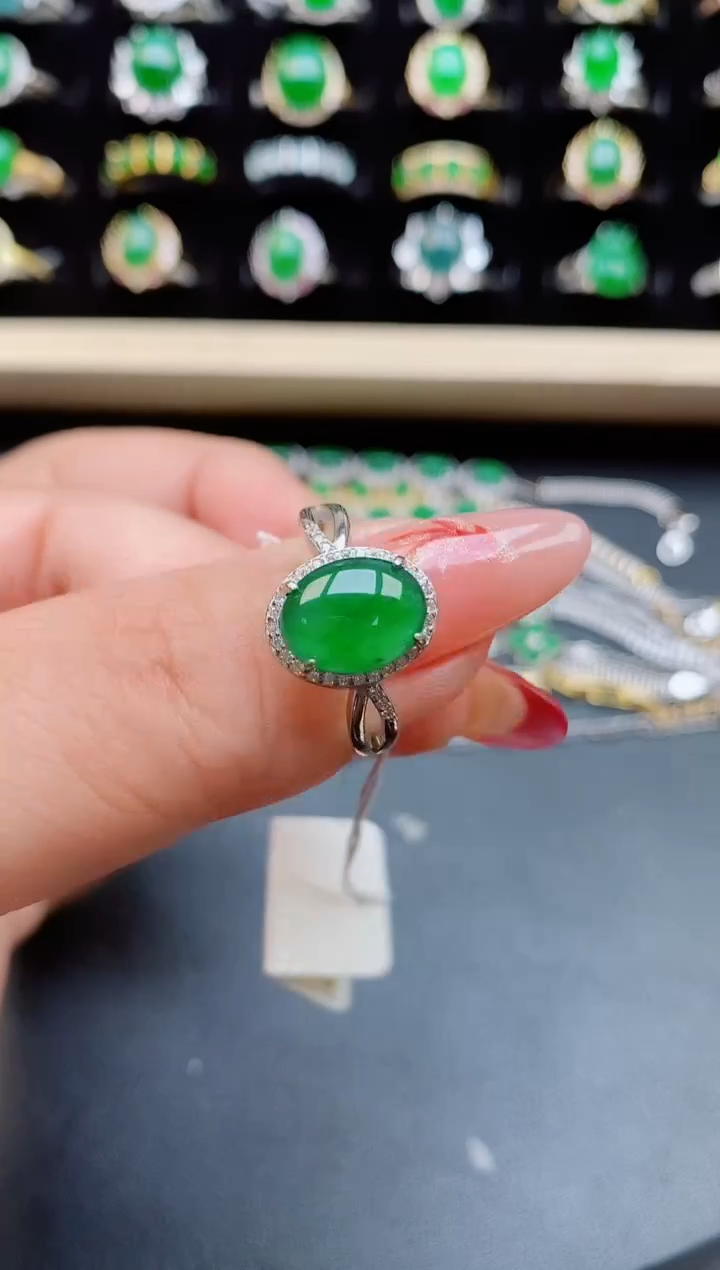 【闪购商品】翡翠戒指银S925镶嵌508050