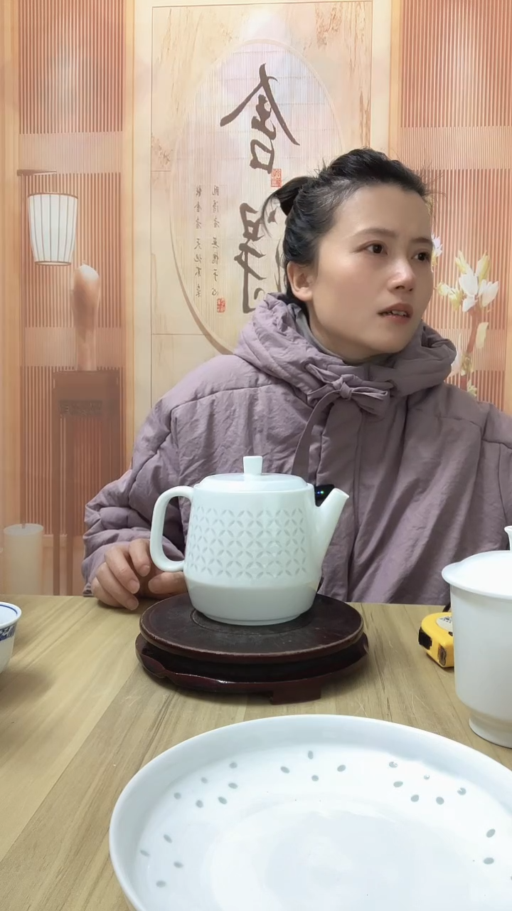 龙*白瓷玲珑侧把茶壶 1把