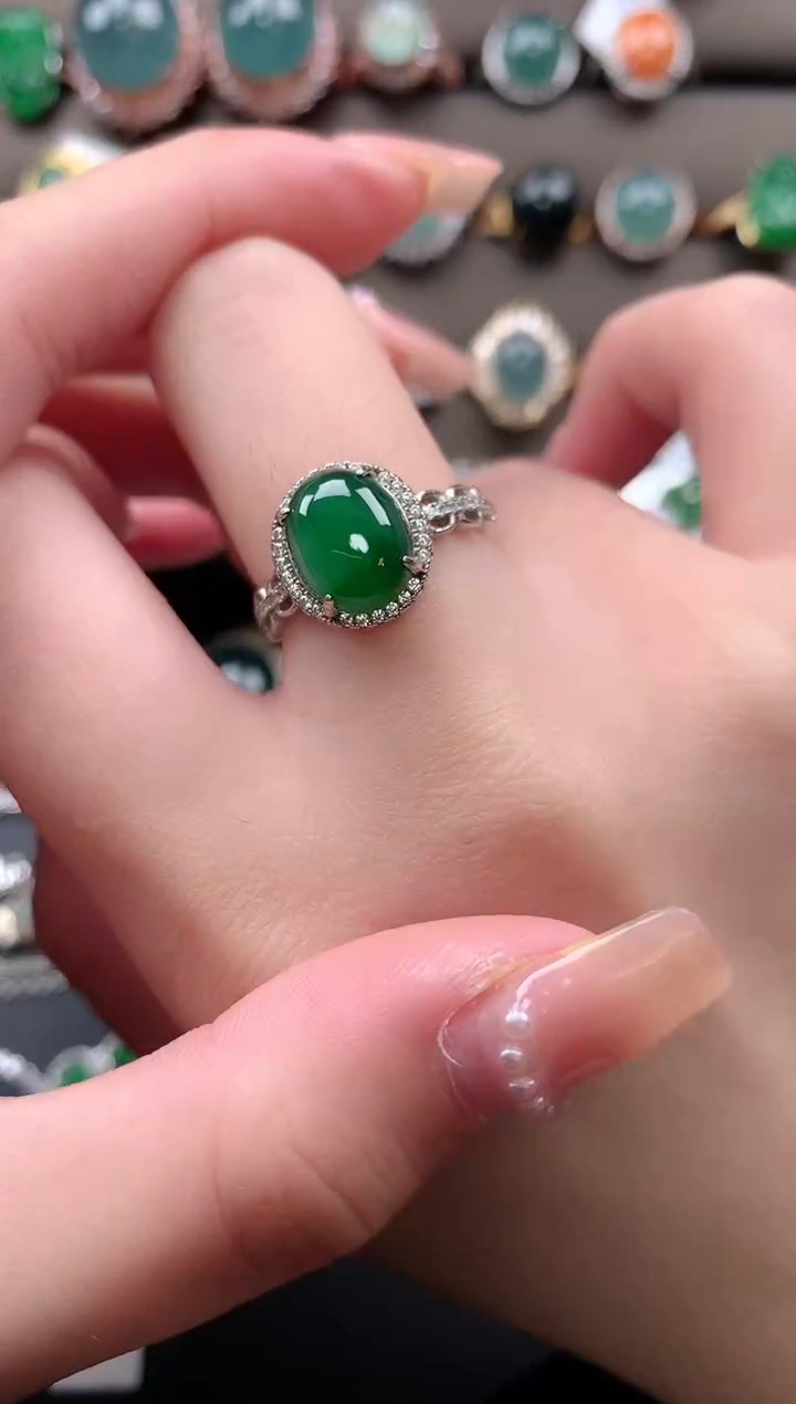 【闪购商品】翡翠戒指银S925镶嵌51241