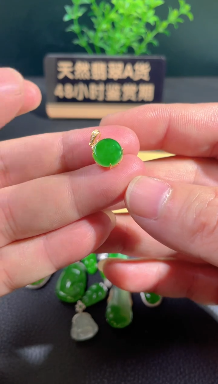 【闪购商品】翡翠颈饰18K金镶嵌翡翠