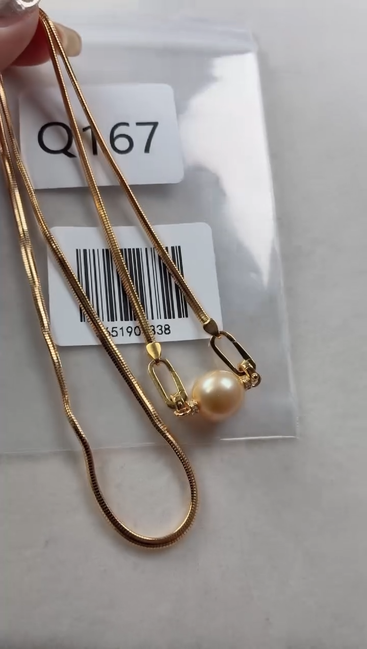 银S925镶嵌套链海水珍珠Q167