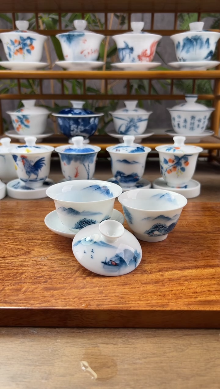 【闪购商品】全品千里江山80ml三才+般若杯1个