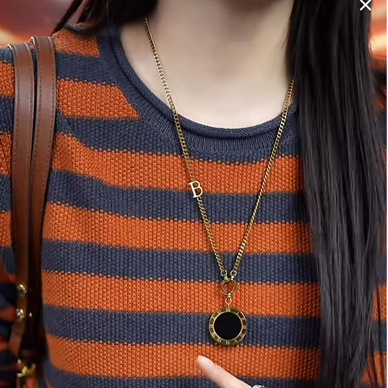 12.21-1【宝橘条纹】洋气条纹时尚女士上衣长袖