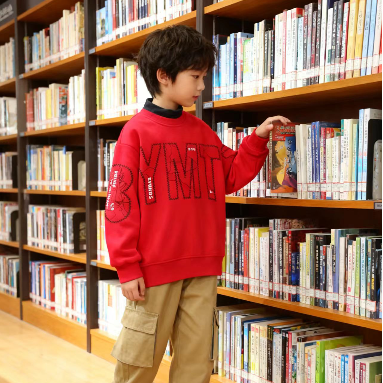 F01290男童冬季加绒加厚卫衣2025年新款中大童儿童秋冬款洋气童装