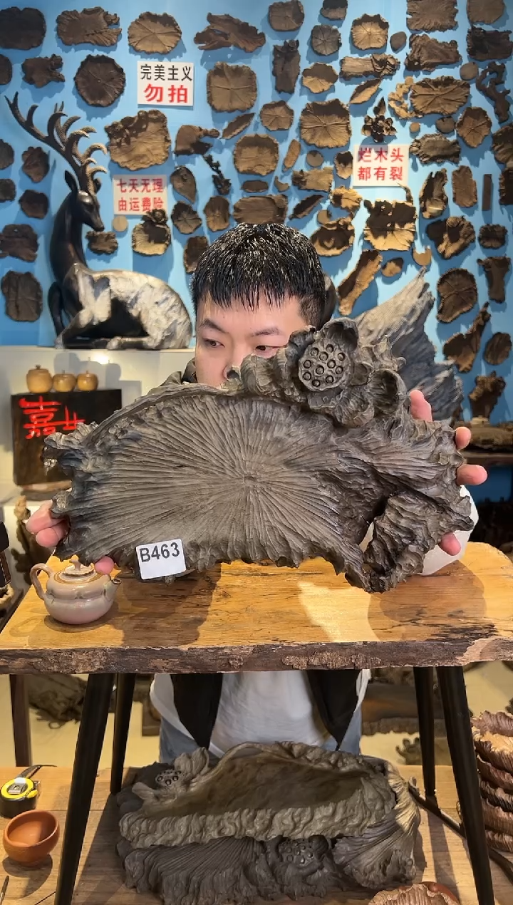 【闪购商品】木463号乌木金丝楠干泡 37*25