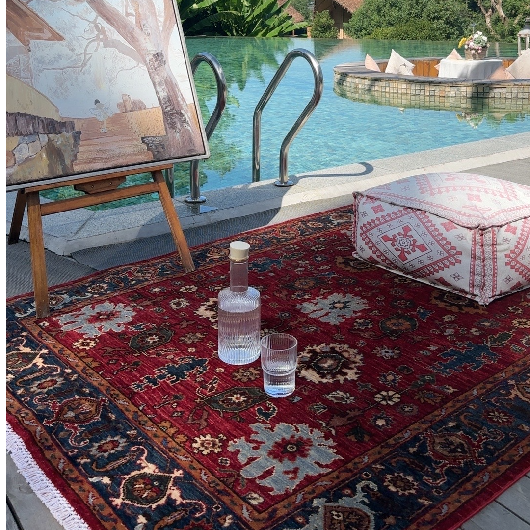 【毯涂1.7*2.4米】W3阿富汗纯手工羊毛美式高级复古客厅餐厅地毯