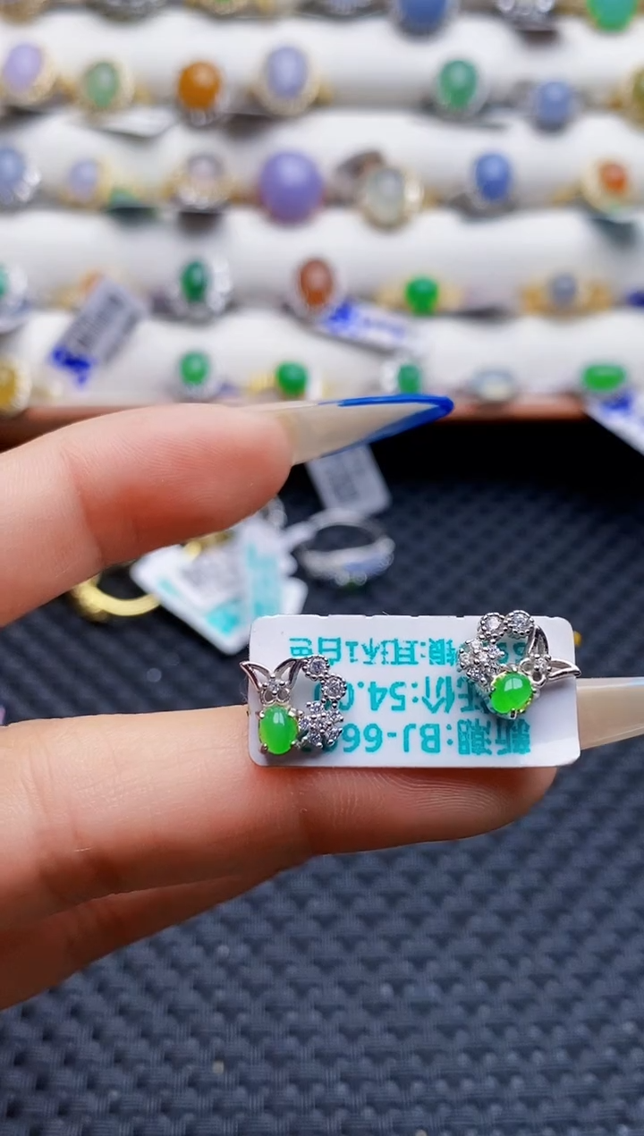 银S925镶嵌戒指翡翠0588