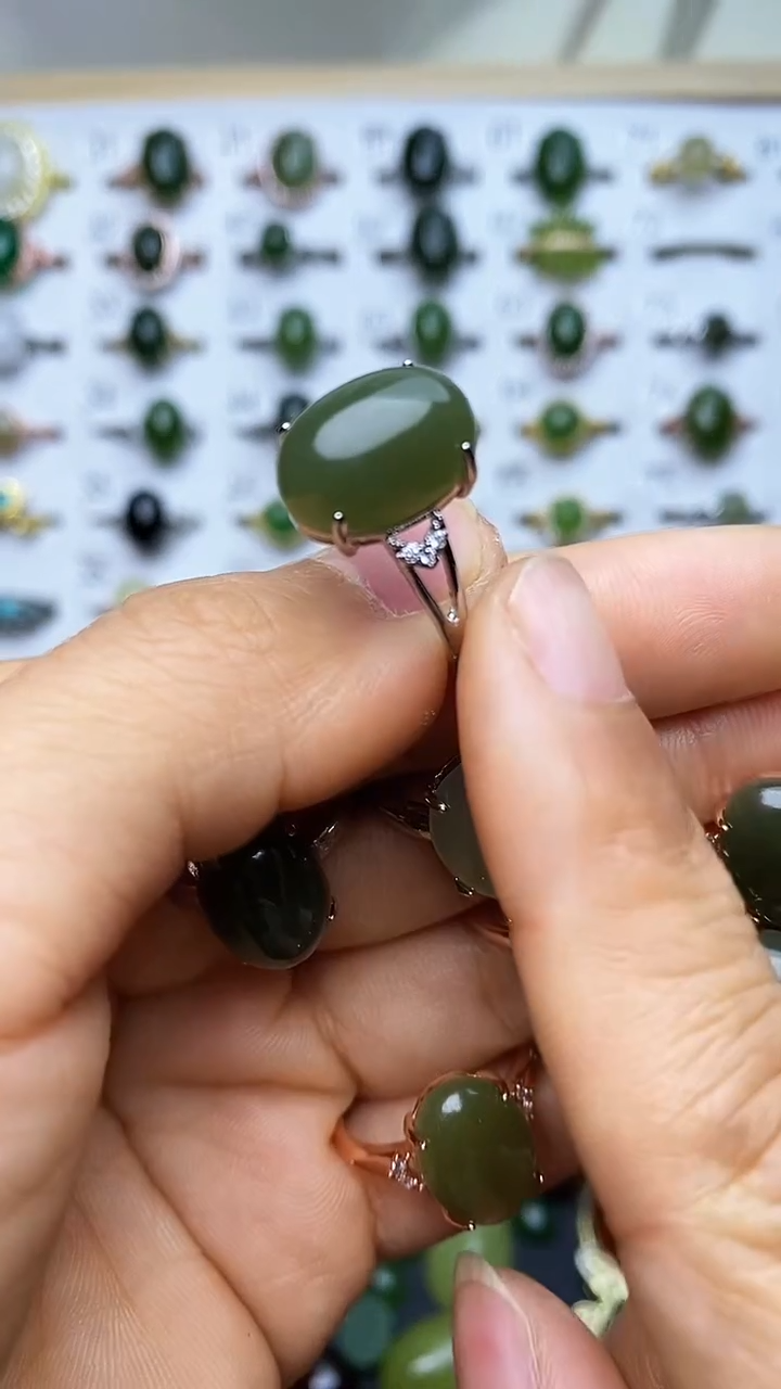 【闪购商品】和田玉戒指银S925镶嵌1