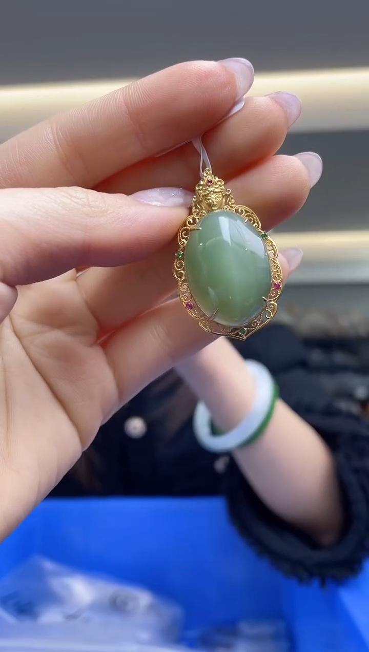 【闪购商品】和田玉`18K金镶嵌（多样性发一件）